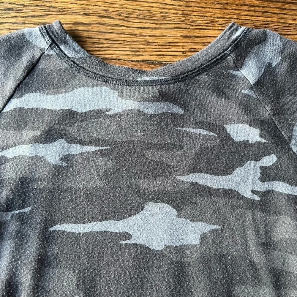 Athleta Girl Camo Comfy Long Sleeve Lounge Top with Petal Back- Large - 12